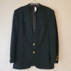 HART SCHAFFNER MARX Classic Black Golde 2-Button Single Rear Vent Blazer - 44L.
